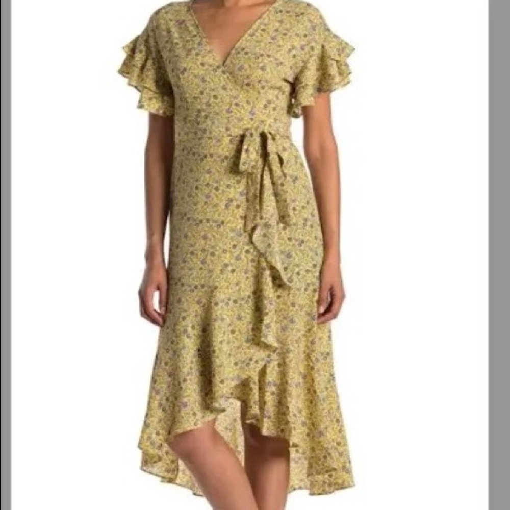 Max studio high/low chiffon crepe dress